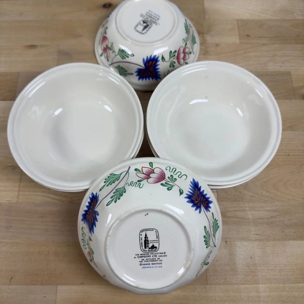 Pfaltzgraff Greenfield Village Henry Ford Museum Bowls Simpsons Ltd Set of 6